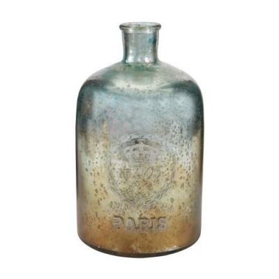 Sterling Industries 169-005 12" Aqua Antique Mercury Glass Bottle 843558131648  382526449140